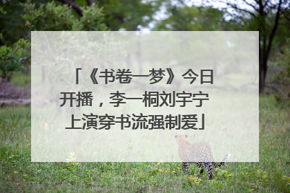 《书卷一梦》今日开播，李一桐刘宇宁上演穿书流强制爱