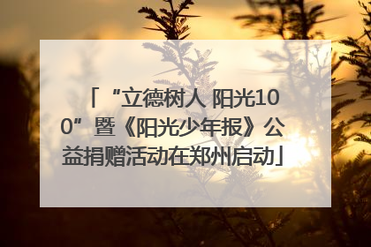 “立德树人 阳光100”暨《阳光少年报》公益捐赠活动在郑州启动