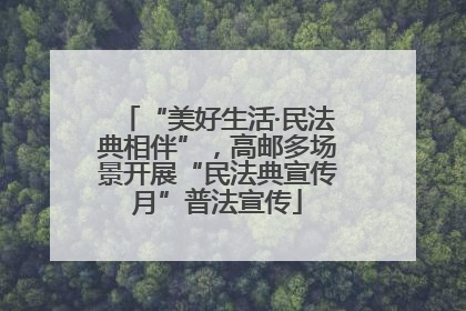 “美好生活·民法典相伴”，高邮多场景开展“民法典宣传月”普法宣传