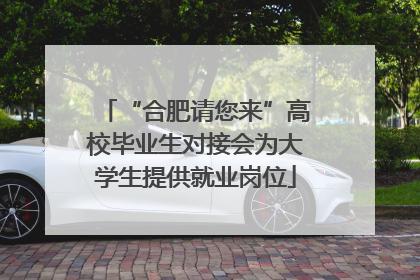 “合肥请您来”高校毕业生对接会为大学生提供就业岗位