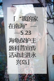“我的家在南海”——5.23海龟保护主题科普宣传活动走进永兴岛