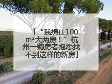 “我想住100m²大两房！”杭州一购房者抱怨找不到这样的新房