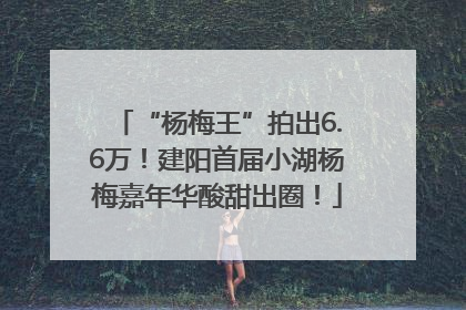 “杨梅王”拍出6.6万！建阳首届小湖杨梅嘉年华酸甜出圈！