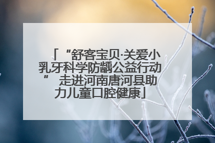 “舒客宝贝·关爱小乳牙科学防龋公益行动” 走进河南唐河县助力儿童口腔健康