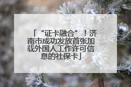 “证卡融合”！济南市成功发放首张加载外国人工作许可信息的社保卡