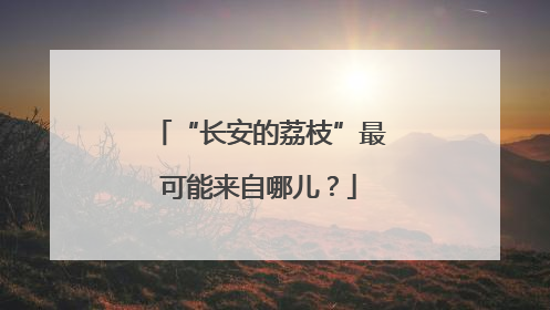 “长安的荔枝”最可能来自哪儿？