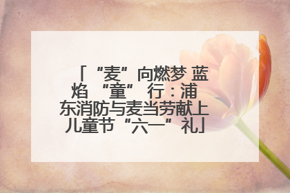 “麦”向燃梦 蓝焰 “童” 行：浦东消防与麦当劳献上儿童节“六一”礼
