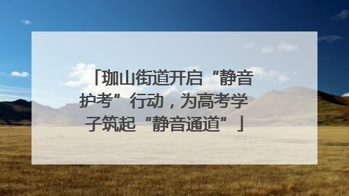 珈山街道开启“静音护考”行动，为高考学子筑起“静音通道”