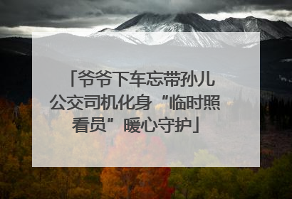 爷爷下车忘带孙儿 公交司机化身“临时照看员”暖心守护