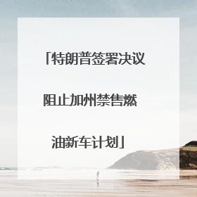 特朗普签署决议 阻止加州禁售燃油新车计划