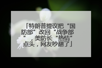 特朗普提议把“国防部”改回“战争部”，美防长“热情”点头，网友吵翻了