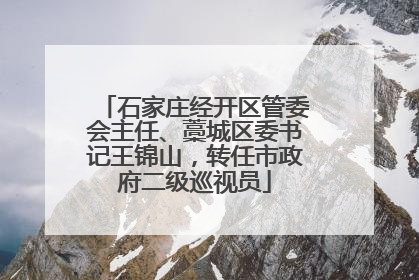 石家庄经开区管委会主任、藁城区委书记王锦山，转任市政府二级巡视员