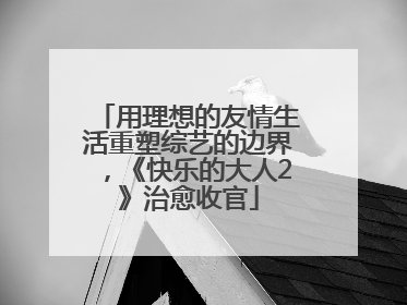 用理想的友情生活重塑综艺的边界，《快乐的大人2》治愈收官