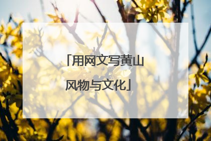 用网文写黄山风物与文化