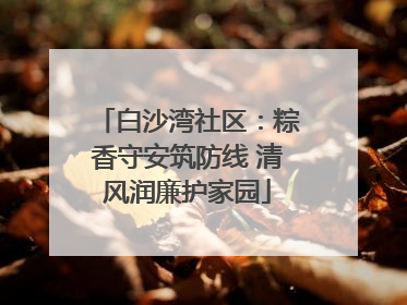 白沙湾社区：粽香守安筑防线 清风润廉护家园