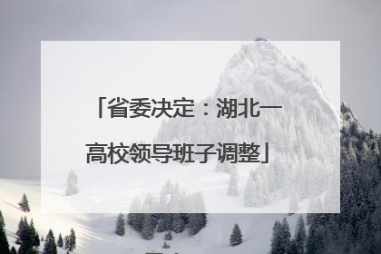省委决定：湖北一高校领导班子调整