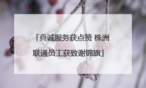真诚服务获点赞 株洲联通员工获致谢锦旗