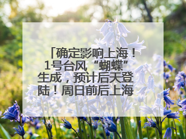 确定影响上海！1号台风“蝴蝶”生成，预计后天登陆！周日前后上海有明显降水