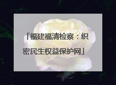 福建福清检察：织密民生权益保护网