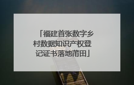福建首张数字乡村数据知识产权登记证书落地莆田