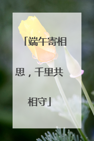 端午寄相思，千里共相守