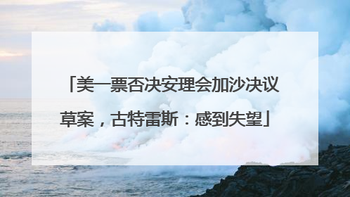 美一票否决安理会加沙决议草案，古特雷斯：感到失望
