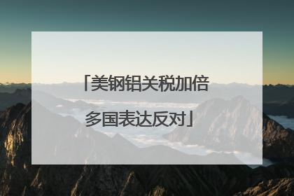 美钢铝关税加倍 多国表达反对