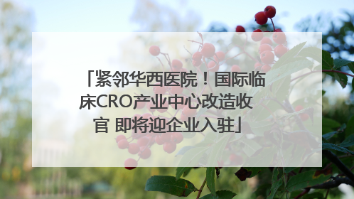 紧邻华西医院！国际临床CRO产业中心改造收官 即将迎企业入驻