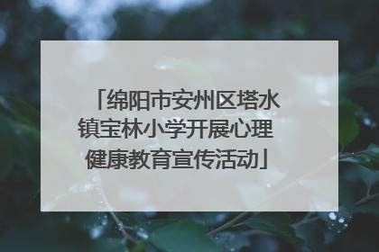 绵阳市安州区塔水镇宝林小学开展心理健康教育宣传活动