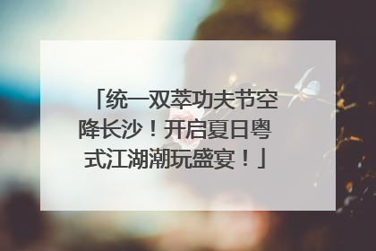 统一双萃功夫节空降长沙！开启夏日粤式江湖潮玩盛宴！