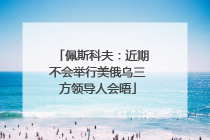 佩斯科夫：近期不会举行美俄乌三方领导人会晤