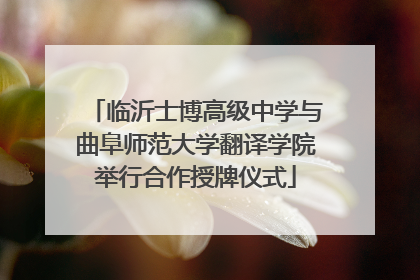 临沂士博高级中学与曲阜师范大学翻译学院举行合作授牌仪式