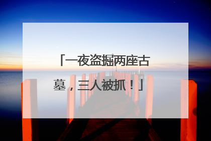 一夜盗掘两座古墓，三人被抓！