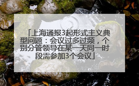 上海通报3起形式主义典型问题：会议过多过频，个别分管领导在某一天同一时段需参加3个会议
