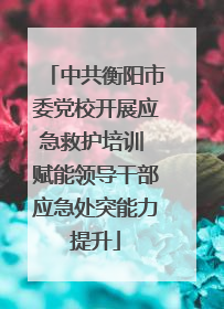 中共衡阳市委党校开展应急救护培训 赋能领导干部应急处突能力提升