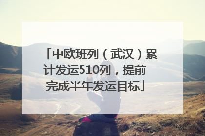 中欧班列（武汉）累计发运510列，提前完成半年发运目标