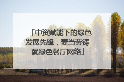 中资赋能下的绿色发展先锋，麦当劳铸就绿色餐厅网络