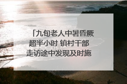 九旬老人中暑昏厥超半小时 镇村干部走访途中发现及时施救｜看见正能量