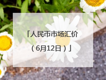 人民币市场汇价（6月12日）