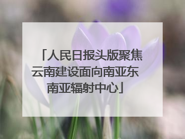 人民日报头版聚焦云南建设面向南亚东南亚辐射中心