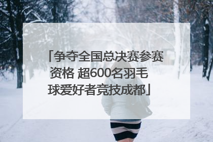 争夺全国总决赛参赛资格 超600名羽毛球爱好者竞技成都