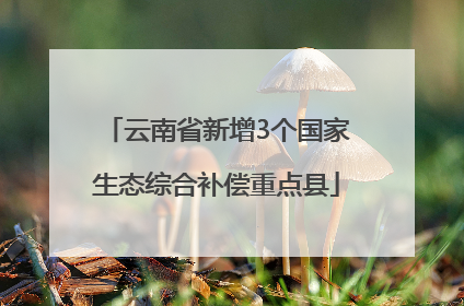 云南省新增3个国家生态综合补偿重点县