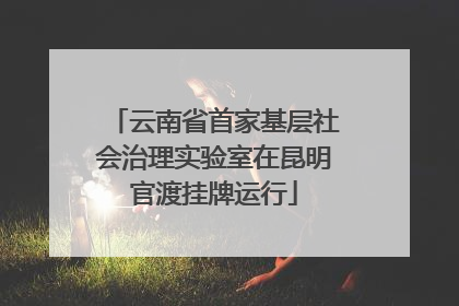 云南省首家基层社会治理实验室在昆明官渡挂牌运行