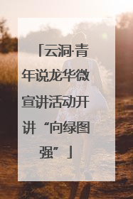 云洞·青年说龙华微宣讲活动开讲“向绿图强”