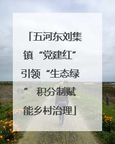 五河东刘集镇“党建红”引领“生态绿” 积分制赋能乡村治理