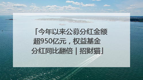 今年以来公募分红金额超950亿元，权益基金分红同比翻倍｜招财猫