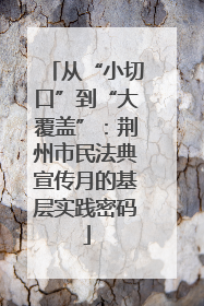 从“小切口”到“大覆盖”：荆州市民法典宣传月的基层实践密码