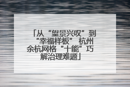 从“望景兴叹”到“幸福样板” 杭州余杭网格“十能”巧解治理难题