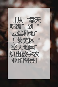 从“靠天吃饭”到“云端种地”！莱芜区“空天地网”织出数字农业新图景