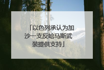 以色列承认为加沙一支反哈马斯武装提供支持